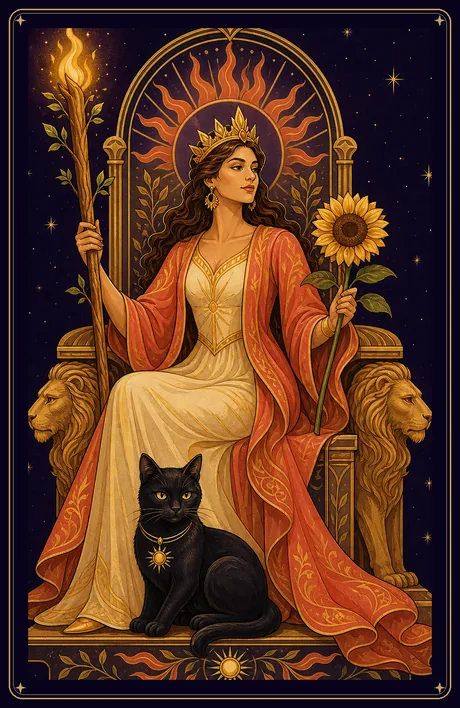Королева Жезлов — карта Таро